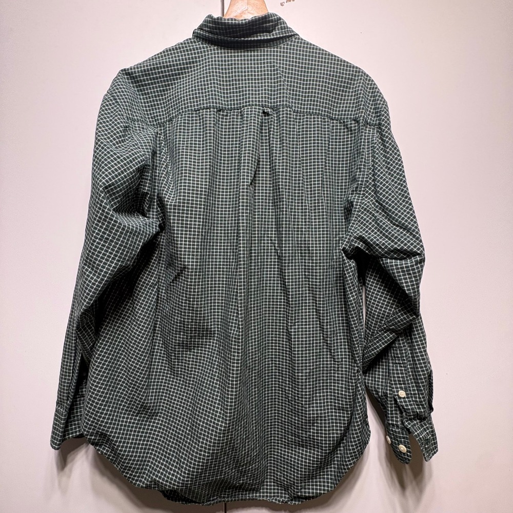VTG Vesi Sportswear Notre Dame Mens Medium Green Check Cotton Button Down LS - Picture 10 of 10